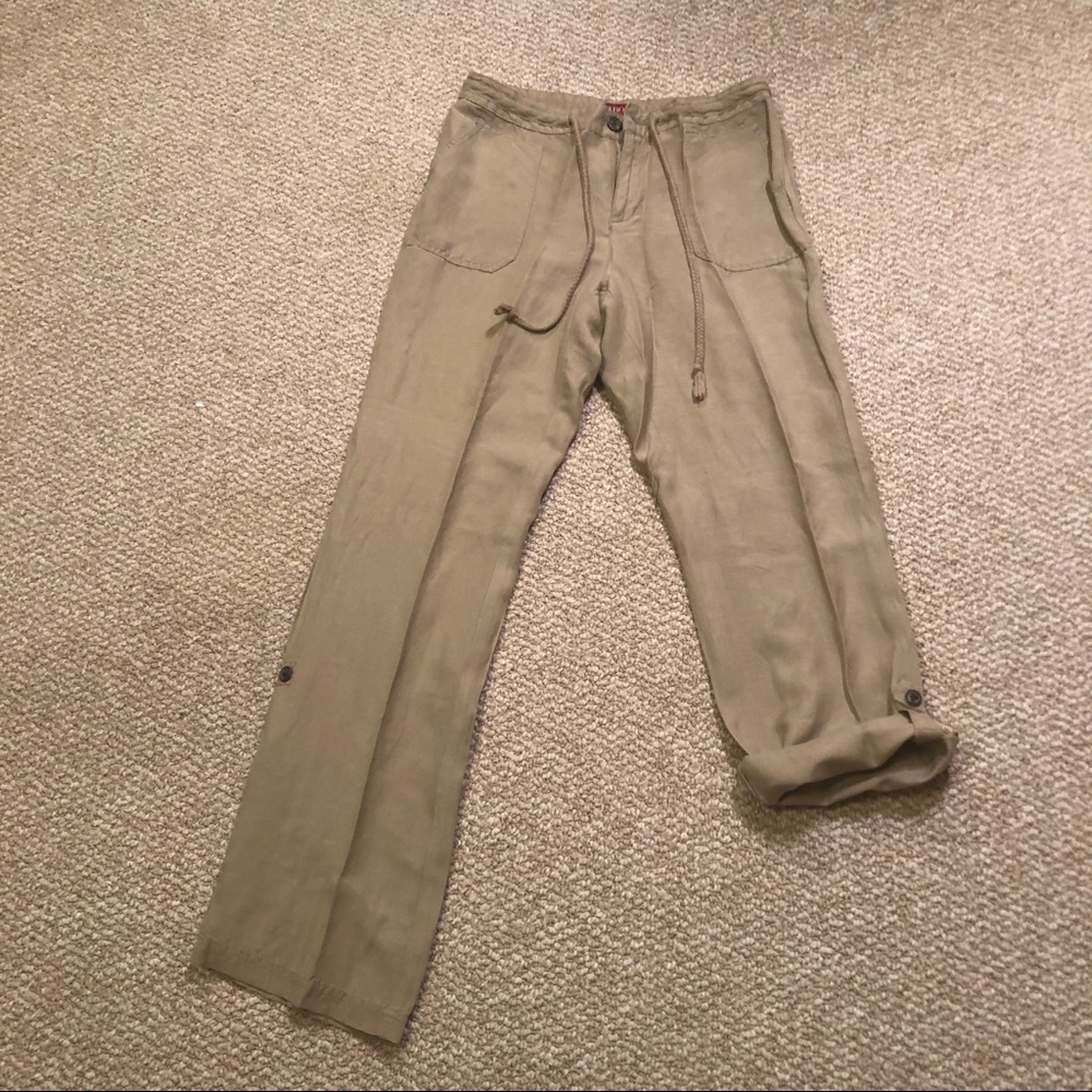 3/$20 Tan linen EUC pants